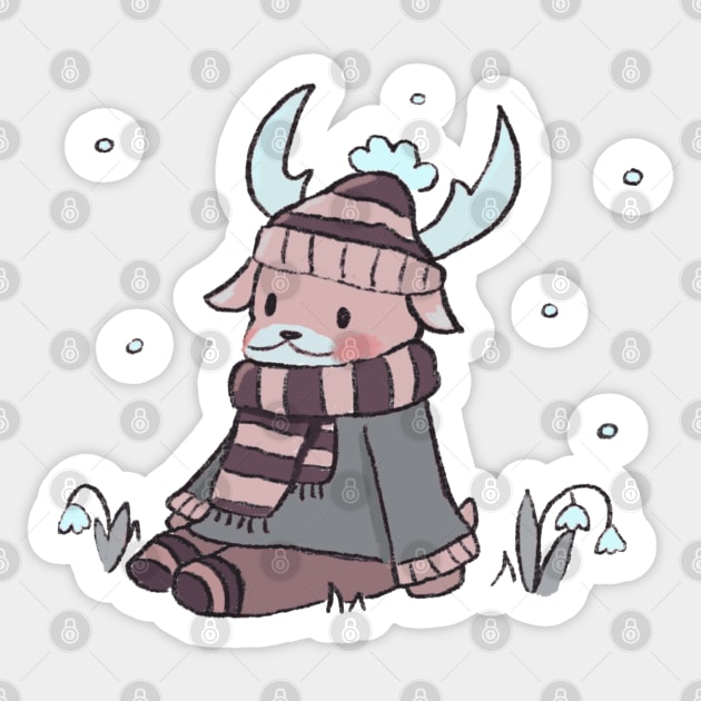 Cozy Deer Sticker by Shyghosties